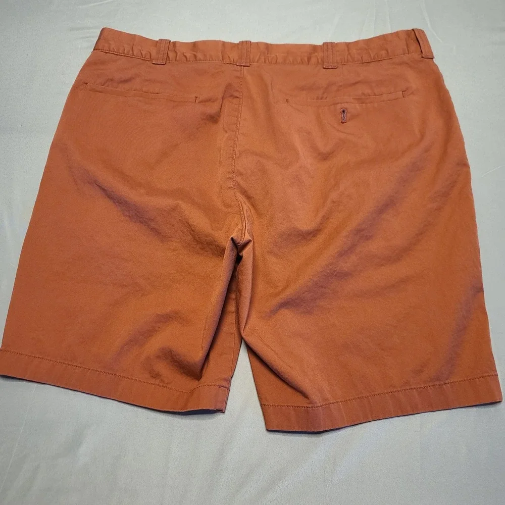 J.Crew Re-Imagined Chino Shorts Mens 36 Rust Orange Stretch Cotton Casual Summer